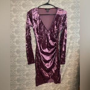 Purple velvet dress